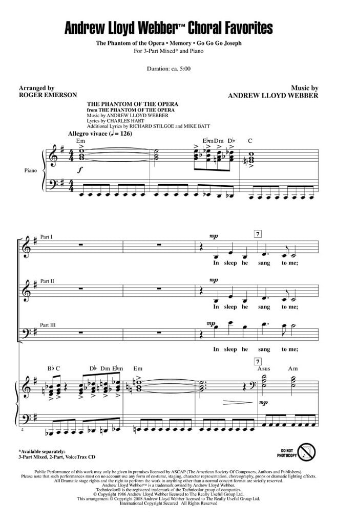 Andrew Lloyd Webber Choral Favorites (Medley)